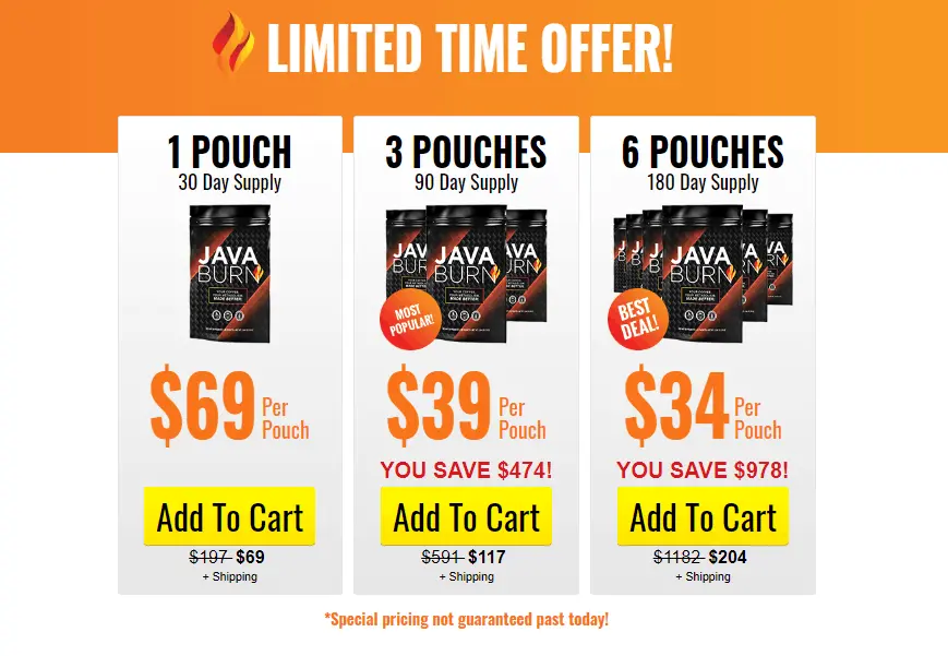 Java Burn Pricing